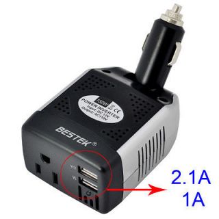BESTEK 150W Car Power inverter DC to AC adapter USB charger laptop 