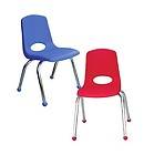 Blue 16 Stackable School Chairs with Chrome Legs 6 pack Durable Legs