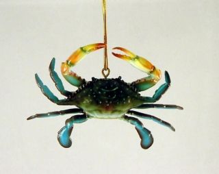 Coastal Maryland Blue Crab Christmas Ornament Set of 5