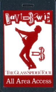 DAVID BOWIE backstage pass Tour Laminate AAA spider