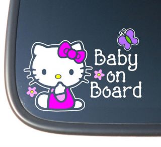 Hello Kitty BABY ON BOARD Vinyl Car Decal Sticker