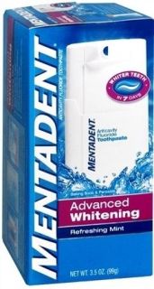 Mentadent Toothpaste Advanced Whitening Refreshing Mint 3.50 oz
