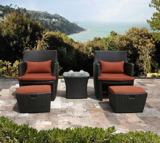   Wicker Patio Balencia bistro Set chairs & Ottomans Furniture (BS008 1
