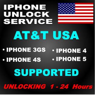 ATT USA APPLE IPHONE 3Gs, 4G, 4S Factory Unlock Service FAST FULL 