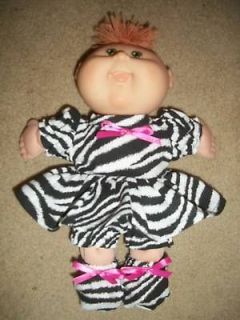 Cabbage Patch baby doll clothes newborn zebra set 11 14