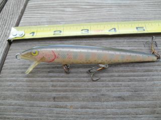 Vintage Floating Rapala Made Of Balsa With Box Rainbow Trout Color