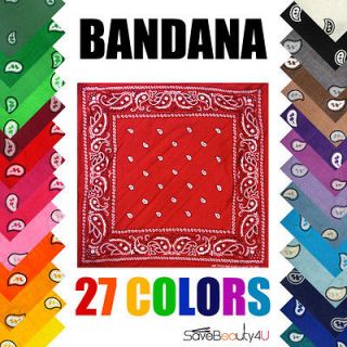 BANDANA Paisley All Colors Vintage Fashionable Cotton Scarf Bandana 