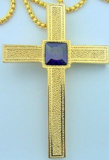 Bishop Clergy Vestment Pectoral Cross Gold Amethyst Gem