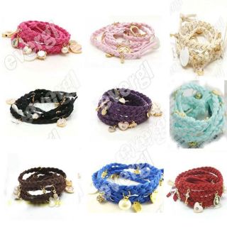 Multi element fashion velvet rope bracelet