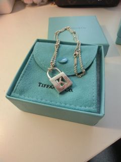 AUTHENTIC 09 TIFFANY & CO HEART LOCK CHARM PENDANT STERLING SILVER 