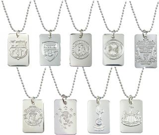 Football Clubs Silver Plated Dog Tags Official Licensed Merchandise 