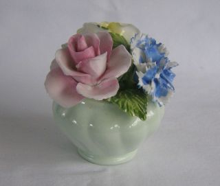   Radnor Art Pottery Bone China Staffordshire Floral Vase Basket