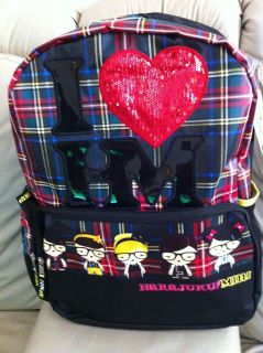 New with Tags Harajuku Mini I LOVE HM BACKPACK & SCHOOL BOOK BAG for 