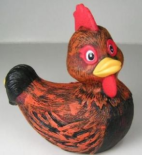   Rubba Ducks Rubber Chicken Hen Doll Toy Tub Bath Feather