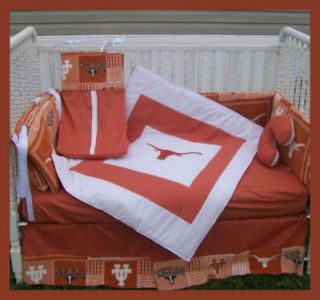 NEW baby crib bedding set mw TEXAS LONGHORNS fabric