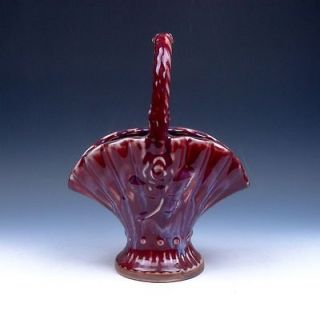   Chinese JUN CI Ox Blood Red & Purple Dripping Glazed Clam Basket