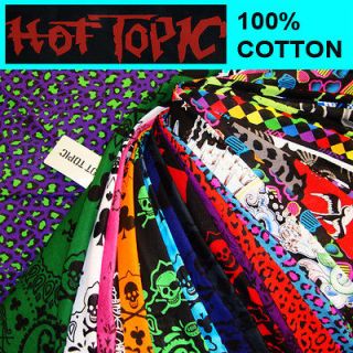 HOT TOPIC Bandanas Scarf 100% Cotton Neon Skull Rainbow Gothic Punk 