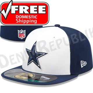   DALLAS COWBOYS   Official NFL Sideline Cap Fitted Hat Navy White