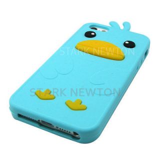 BLUE Lovely Duck Rubber Silicone Skin Case Cover Apple iPhone 5 5G 