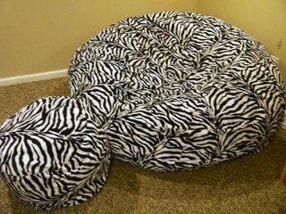 Newly listed 6 ULTIMATE SACK Zebra Print with Foot Stool   Barely 