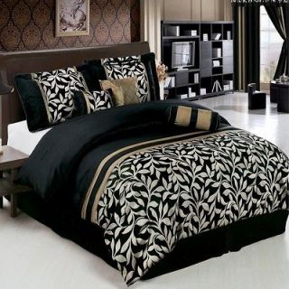 Chandler Black & Gold 11 PC King Size Beds In A Bag