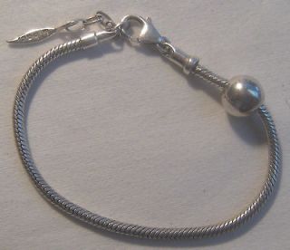 Estate Amore & Baci Italy Sterling Snake Bracelet With Bead Lock Charm