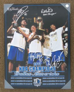   MAVERICKS Team Signed Autographed Basketball NBA FINALS Canvas PROOF