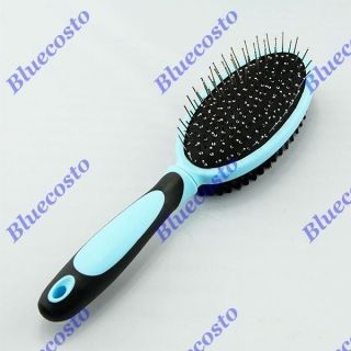Grooming Double Sided Shedding Tool Brush Comb Fur Hair Massage Dog 