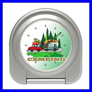 Desk Clock CAMPING Camper RV Trailer Tent Bedroom Alarm (11828525)