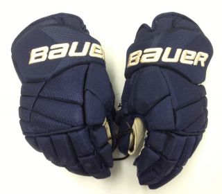 BAUER X60 PRO CUSTOM HOCKEY GLOVES 14 3RD NHL CLITSOME BLUE JACKETS 