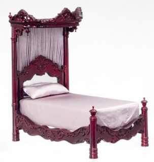 BESPAQ Dollhouse miniature bedroom furniture Madams Half Tester Bed 