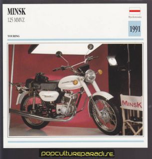 1991 MINSK 125 MMVZ Russian Bike MOTORCYCLE SPEC CARD