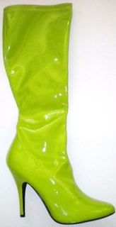   Pixie Tinker Bell Knee High 60s 70s GoGo Costume Boots size 6 7 8 9