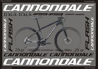   FLASH 29 ER 2012 bike stickers decals graphics cannondale bikes