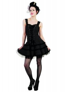 HELL BUNNY Harley Black White Polka Dot Mini Dress size 10 S