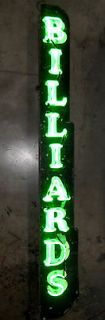 Antique Neon Billiards Sign