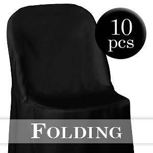 10 Black Folding Chair Covers Wedding Party Decorations