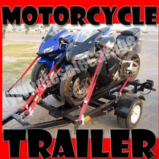 FOLD Stand Up Dual Bike Motorcycle Open Trailer NEW 4x6 Two Rails 