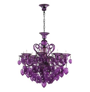 Bella Vetro 8 Light Purple Murano Glass Chandelier