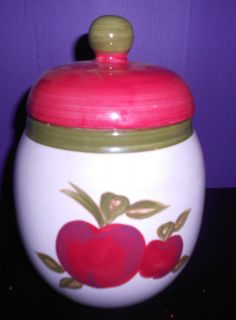 VERY CUTE APPLE COOKIE JAR/KITCHEN CANISTER