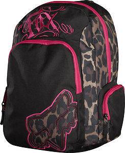   Girls Womens Dirt Vixen Backpack School Bag Cheetah Print Black Pink
