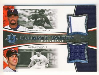   Joe Mauer 06 UD Ultimate Collection Tandem Dual Jersey Card 20/25