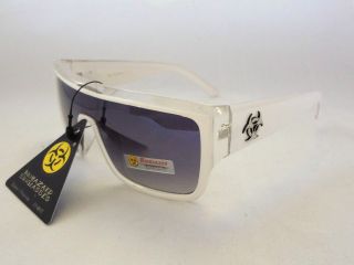 BioHazard Optics Sunglasses WHITE & CLEAR Rectangle New Mens Unisex 