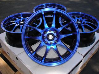 15 Blue Black Effect Wheels Rims 4x100 Yaris Integra Aveo Cobalt 