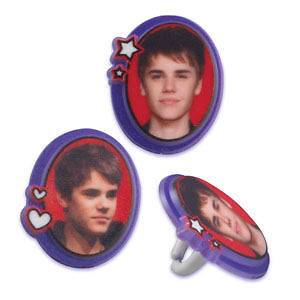   BIEBER Cupcake Rings/Cake Toppers Kids Party Favors Girls Birthday