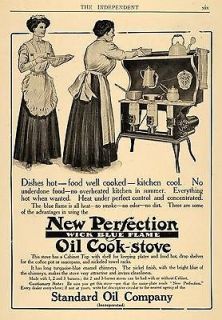 1910 Ad Standard Oil Co. Wick Blue Flame Oil Cook Stove   ORIGINAL 