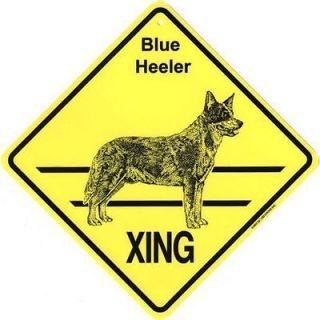 Blue Heeler Dog Crossing XING Yellow Street SIGN