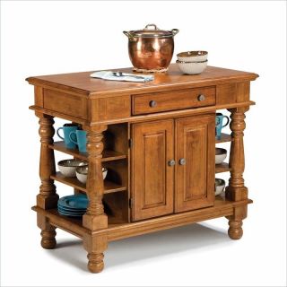 Kitchen Island Cart in Distressed Cottage Oak Finish with Storage