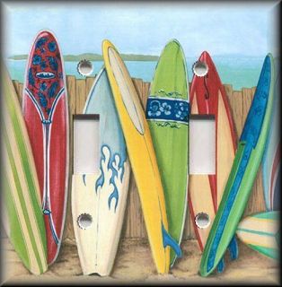 Light Switch Plate Cover   Beach Decor   Colorful Surf Boards