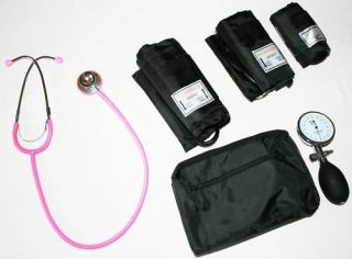 Blood Pressure Sphygmomanomet​er and Pink Stethoscope